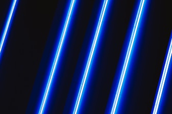 blue and white light fixture