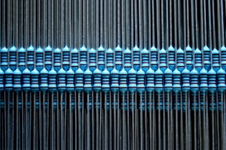 blue and white metal fence