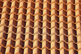 brown roof tiles in close up photography