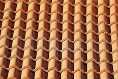brown roof tiles in close up photography