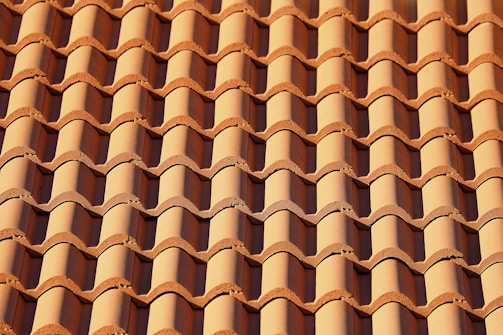 brown roof tiles in close up photography