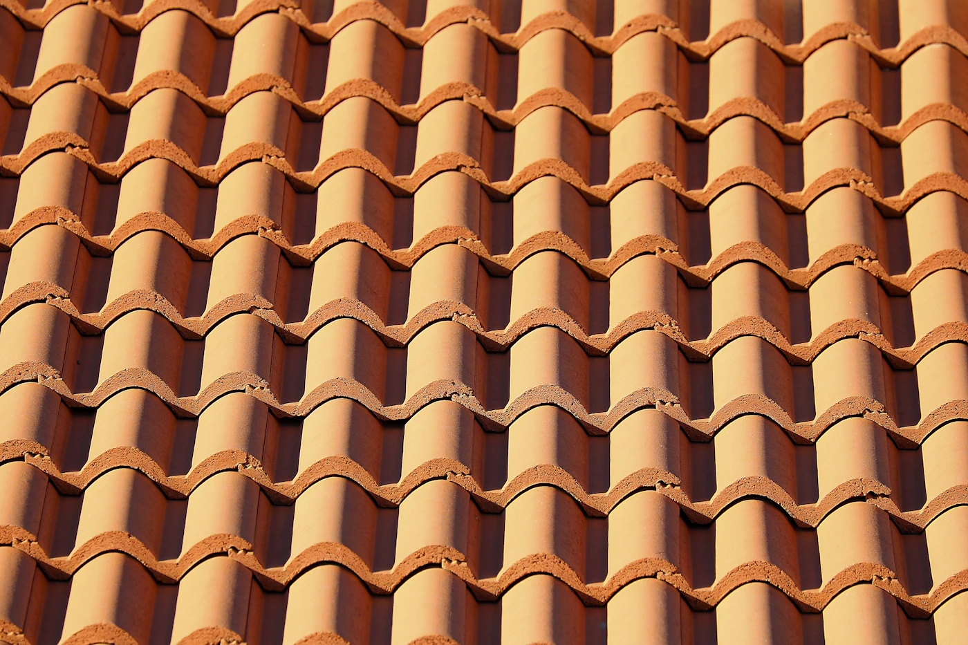 Close-up of clay roof tiles