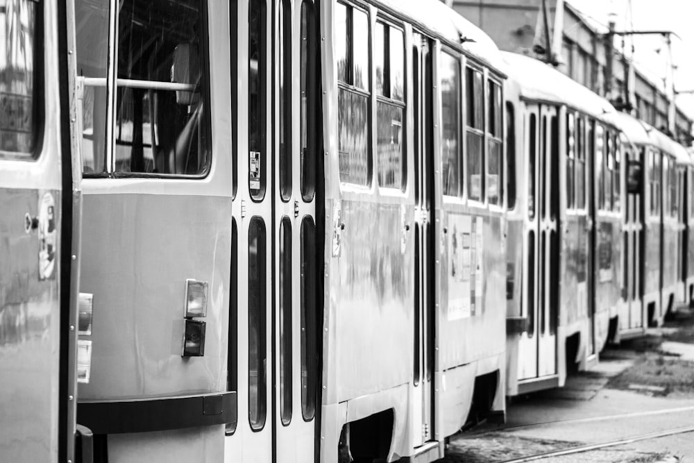 white and black train during daytime