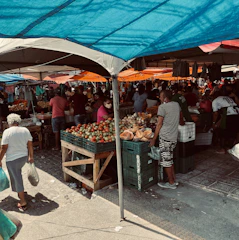 A vibrant local market in Sunny Beach with fresh produce and friendly vendors.