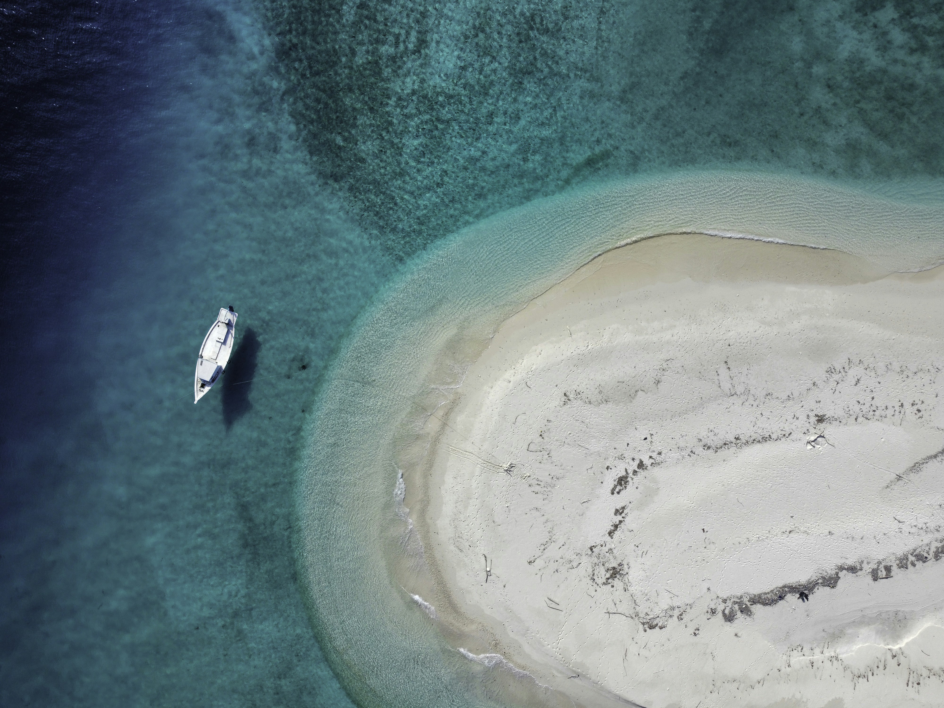 aerial view of boat on sea during daytime, Maldives