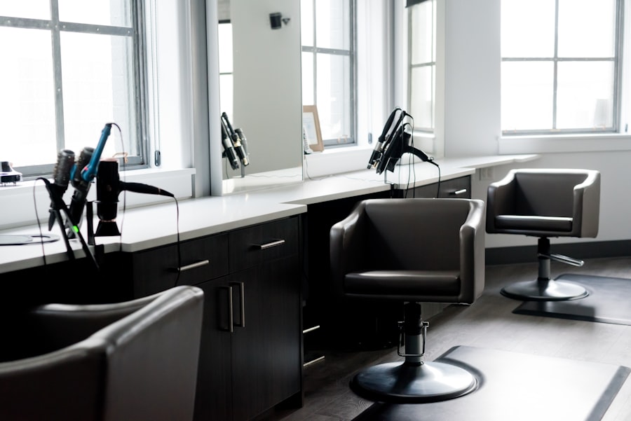 Salon chair and styling station