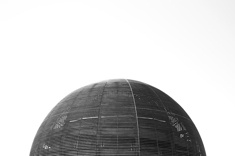 white round ball with black background