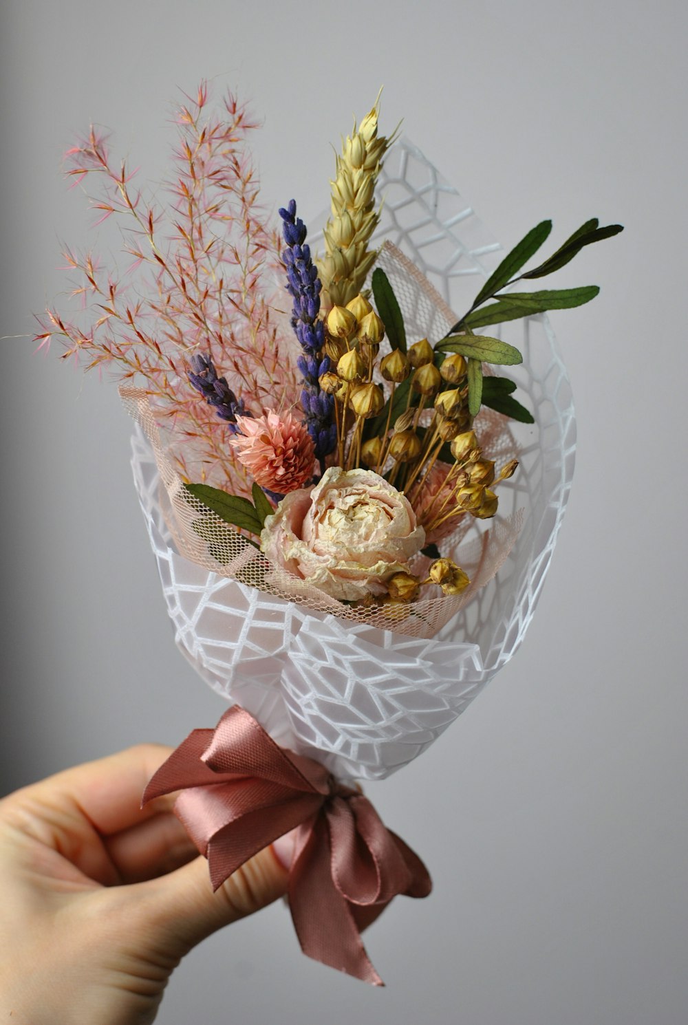 bouquet of flowers on white table