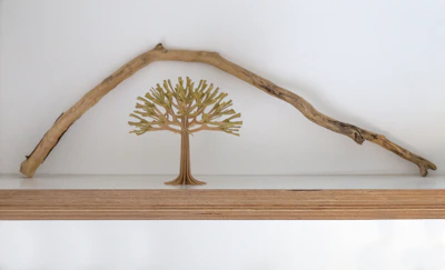 Close-up of a smooth, light wood shelf with soft beige wall background, highlighting natural grain and minimalist design.
