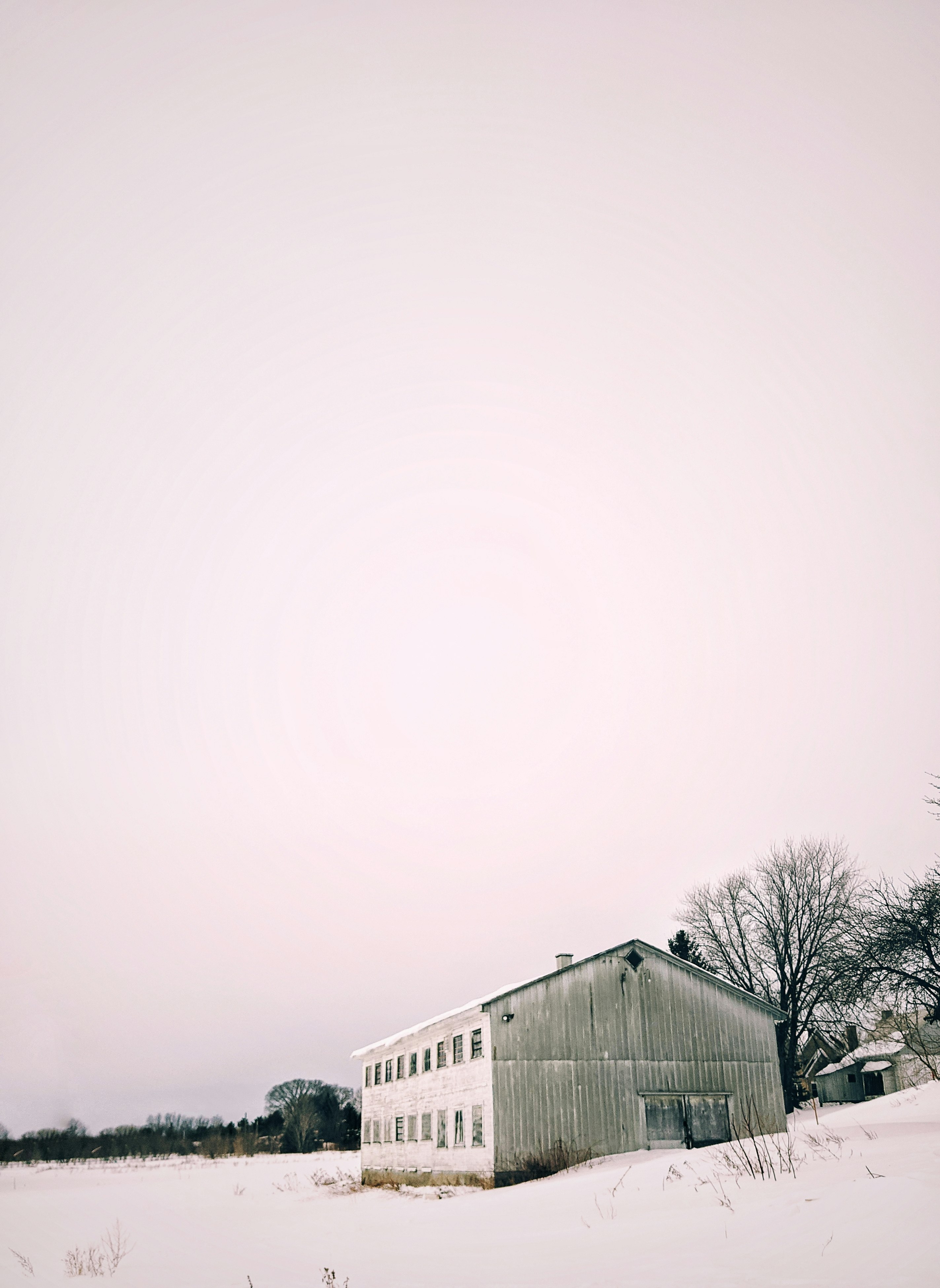 white and gray house under white sky