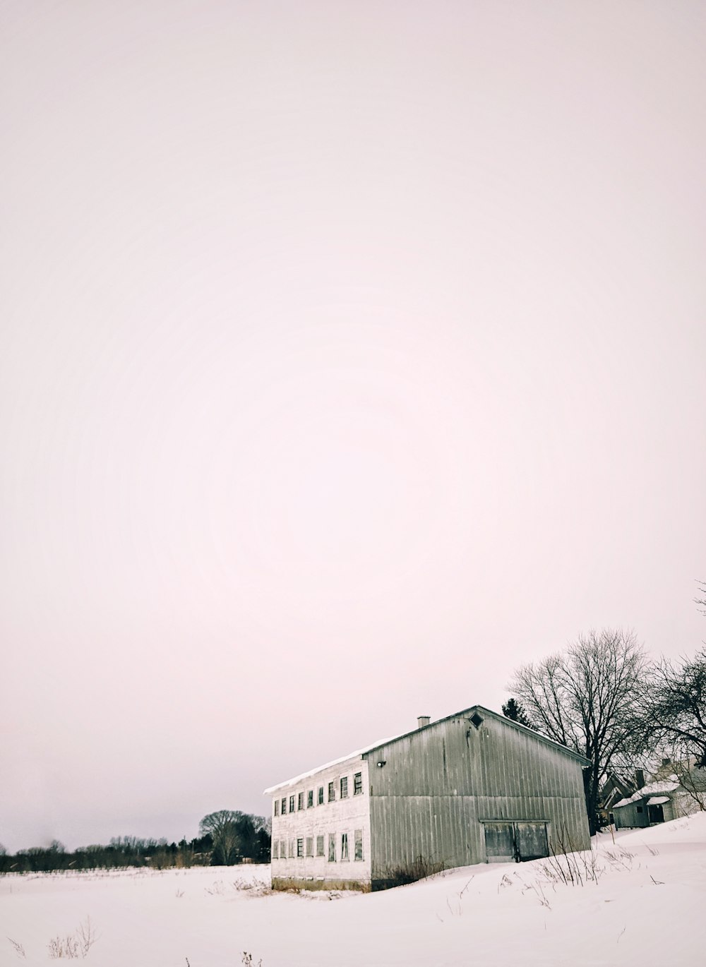 white and gray house under white sky