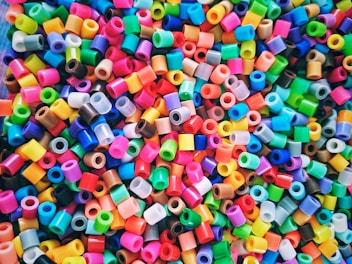 multi colored plastic toy lot