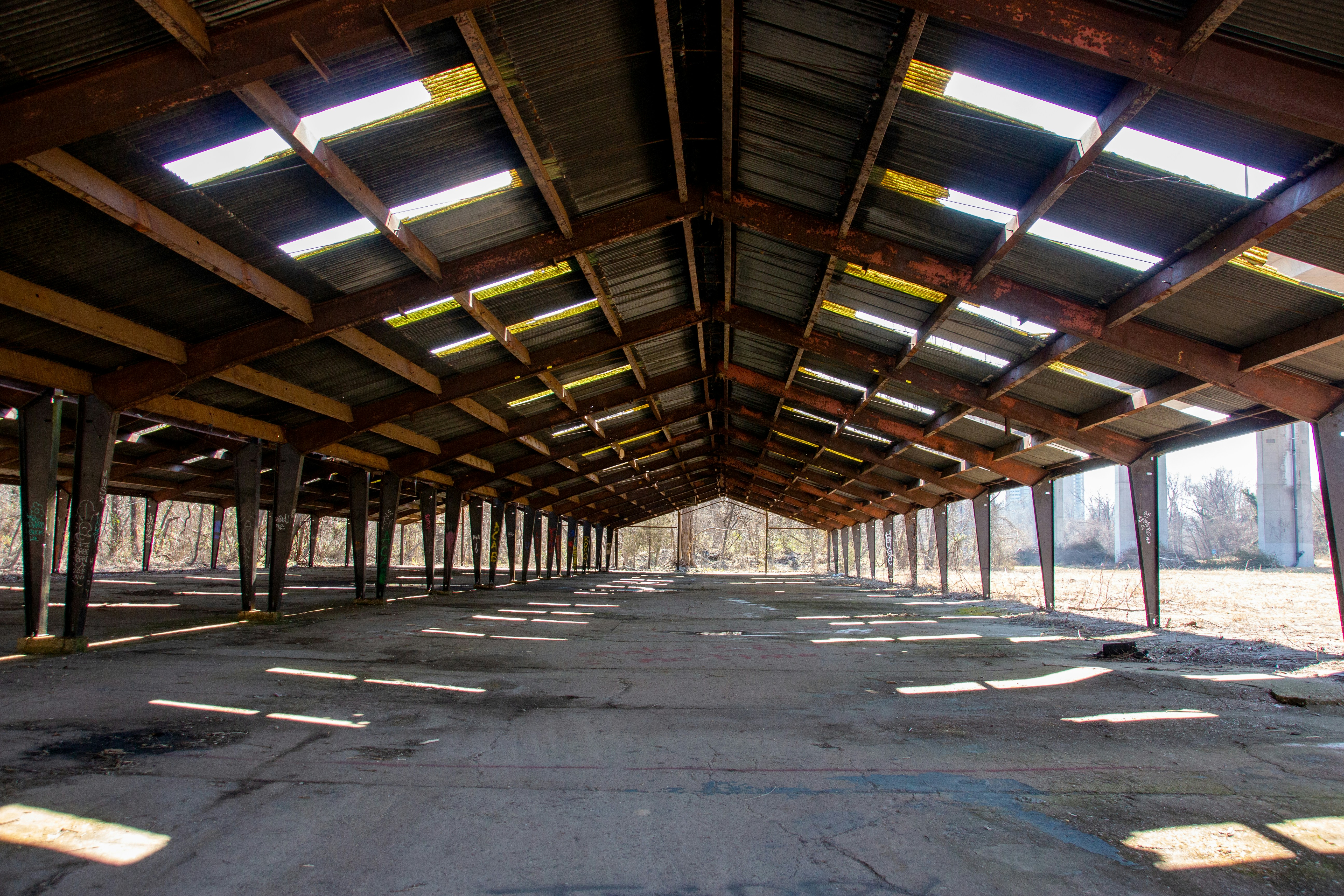 Brown wooden roof during daytime