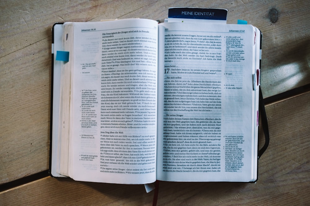 white book page on brown wooden table