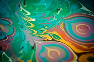 Abstract colorful marbles representing creative ideas in motion.