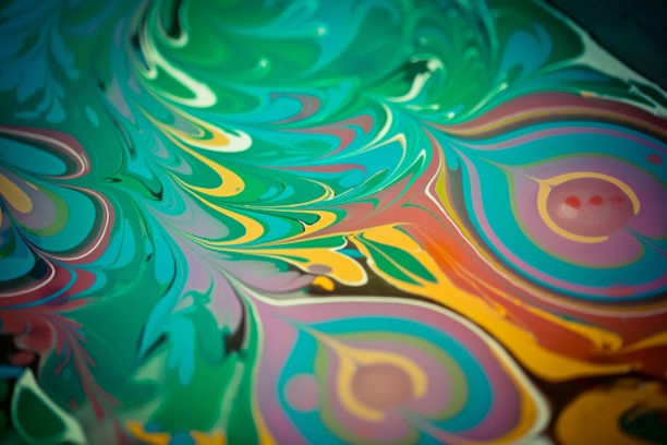 Abstract colorful marbles representing creative ideas in motion.