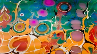 blue pink and yellow abstract painting