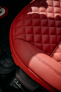 red and black car seat