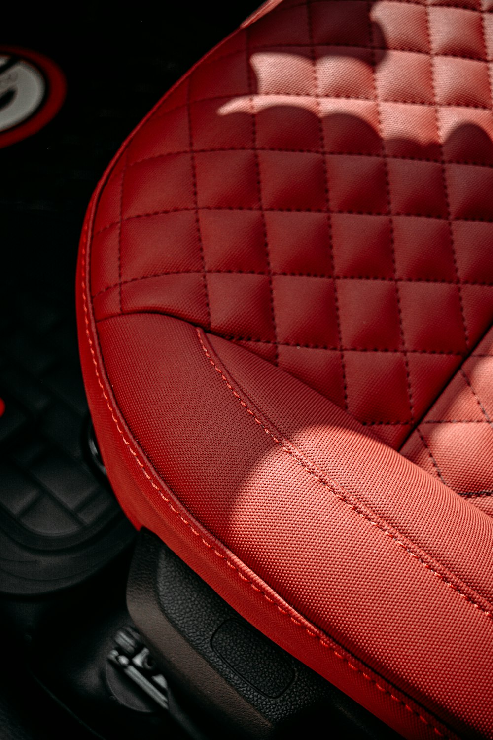 red and black car seat