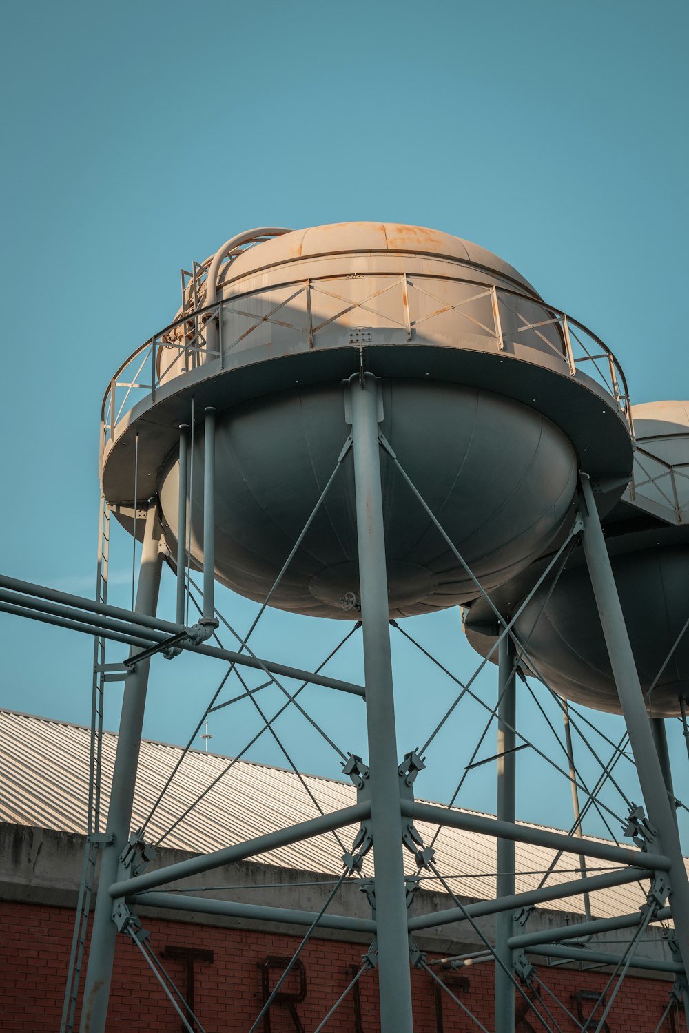 gray and brown steel water tank