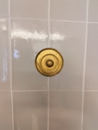 Close-up of state-of-the-art chrome fixtures set against a smooth PVC wall panel.