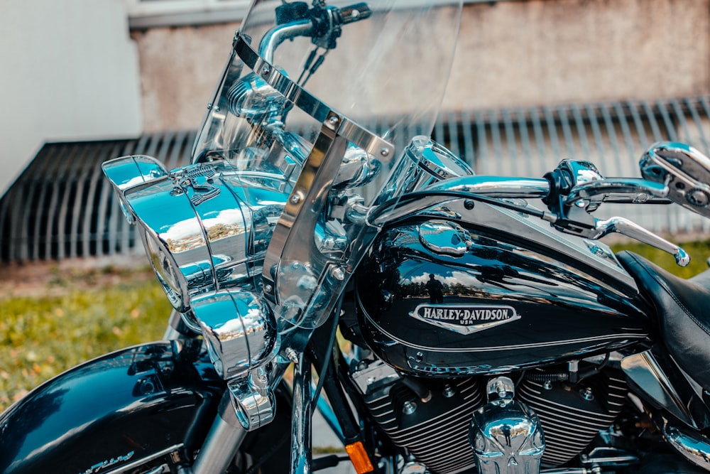 black and silver cruiser motorcycle