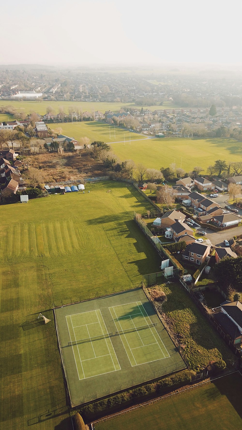 aerial view of green grass field during daytime