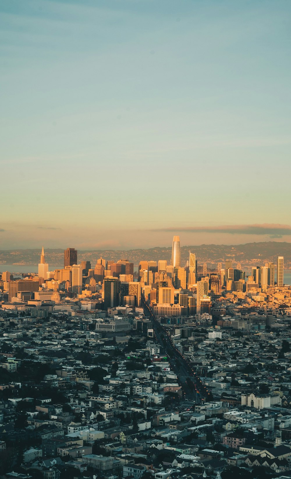 city skyline under white sky during daytime