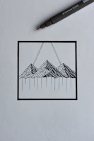 Minimalist fine line tattoo of a mountain range on the wrist.