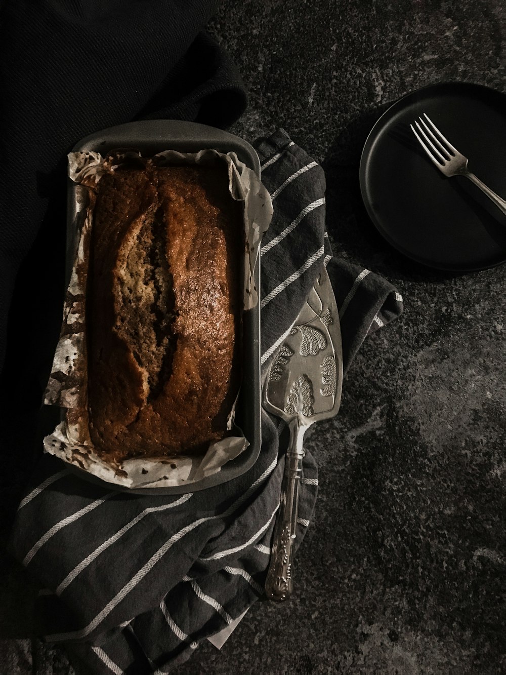 brown bread on stainless steel tray