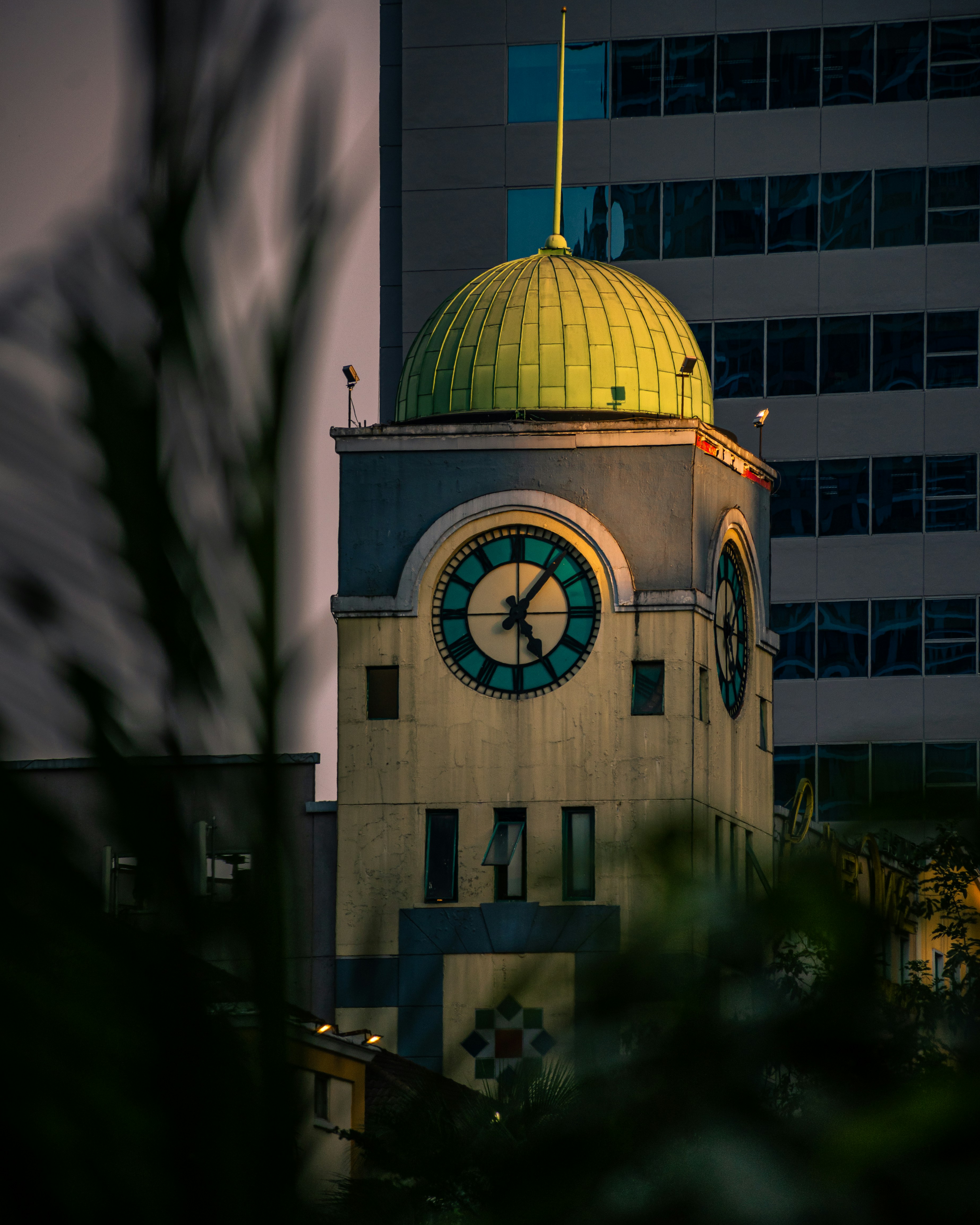 white and blue dome building
