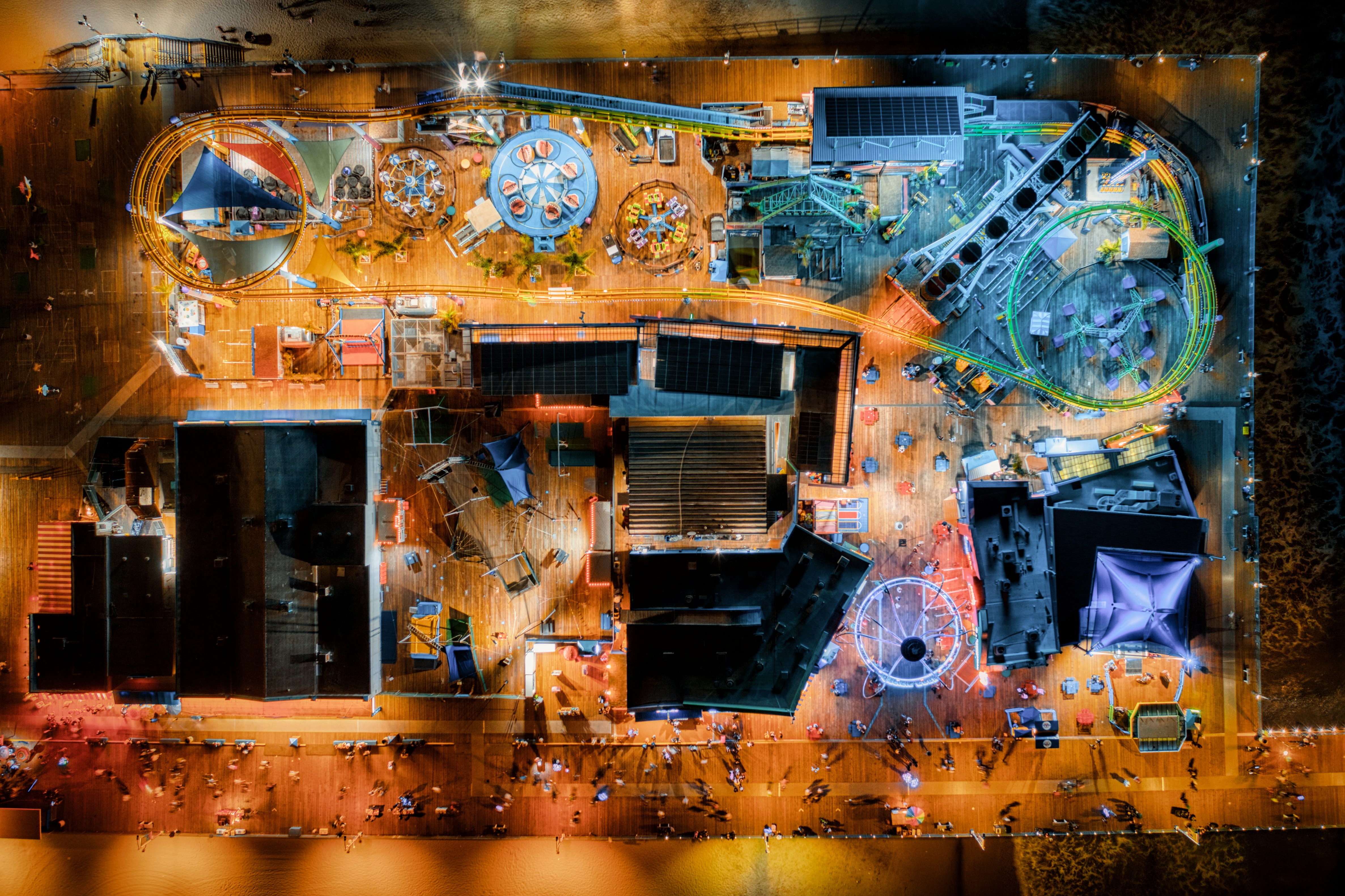 black and brown building with lights