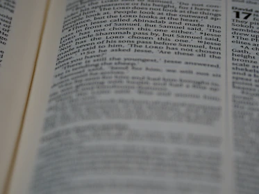 Close-up of hands holding an open ancient scripture with gentle focus on the text.