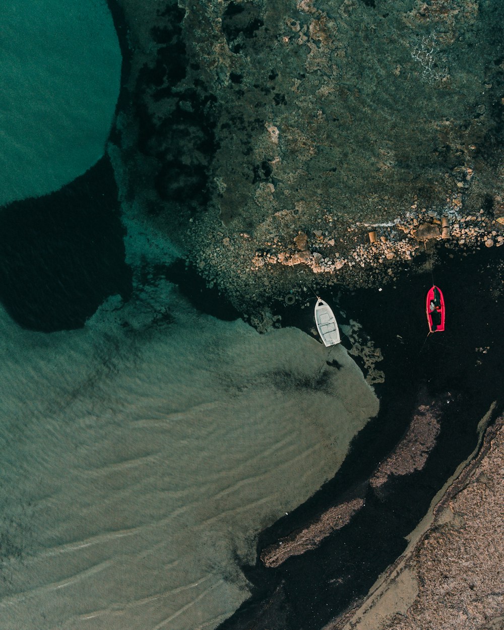 aerial view of people on beach during daytime