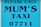 A sign with bold blue text on a lighter blue background that reads 'PLEASE CALL MUM'S TAXI 07711'. The text is aligned centrally and uses capital letters.