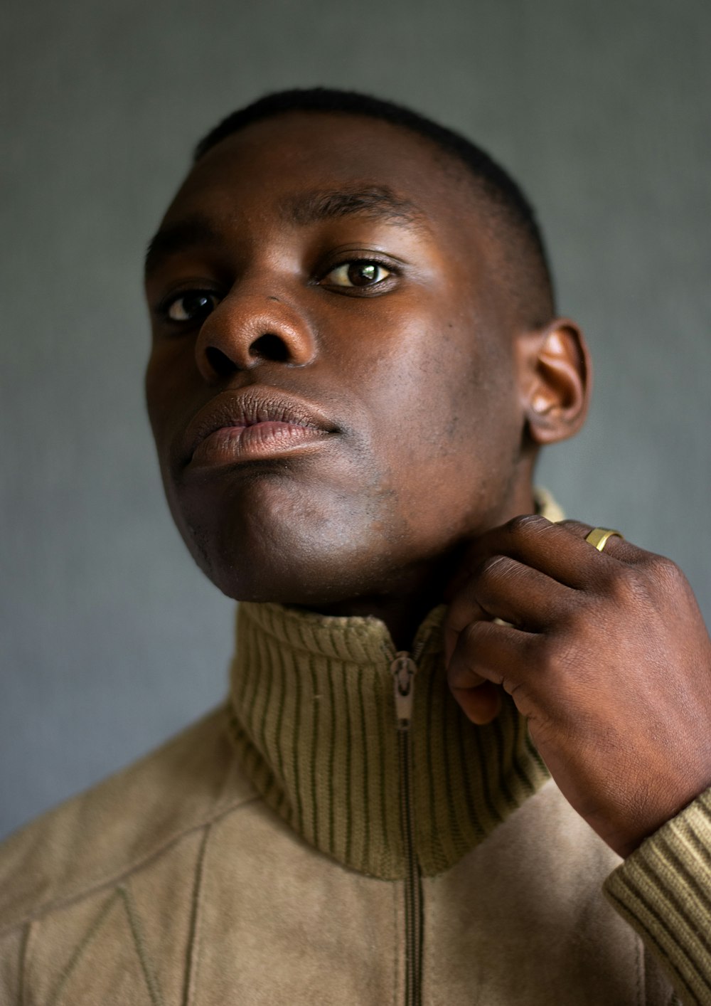 man in brown button up shirt