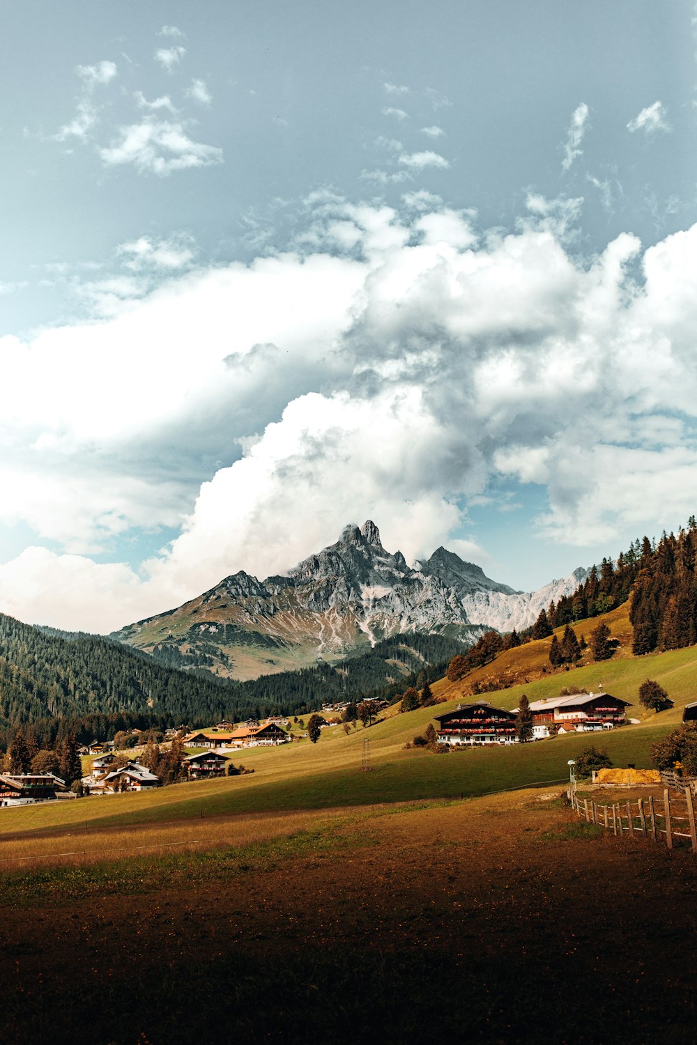 green trees and mountains under white clouds and blue sky during daytime