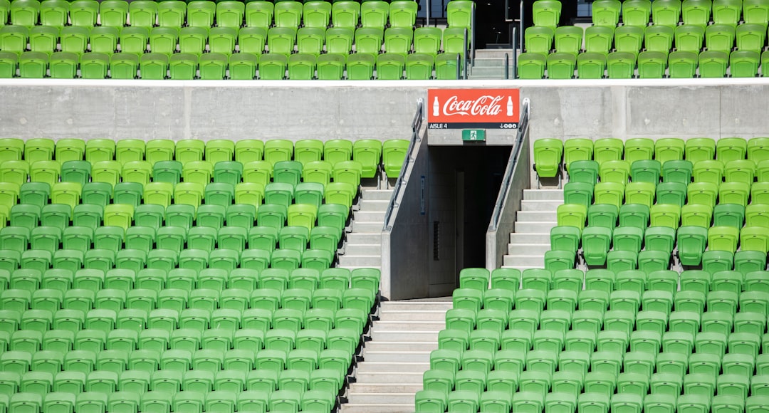 green and white stadium seats