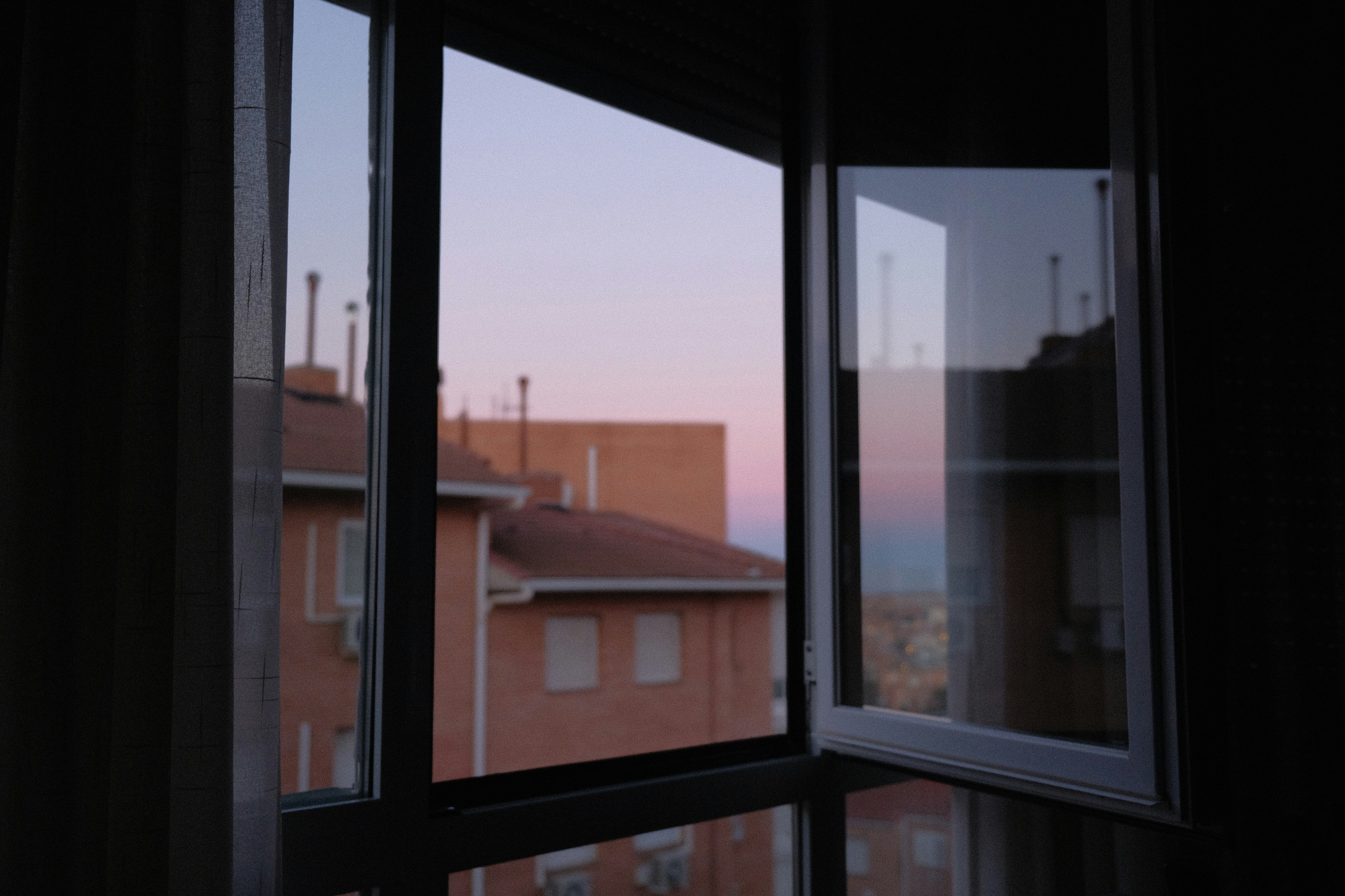 black framed glass window during daytime