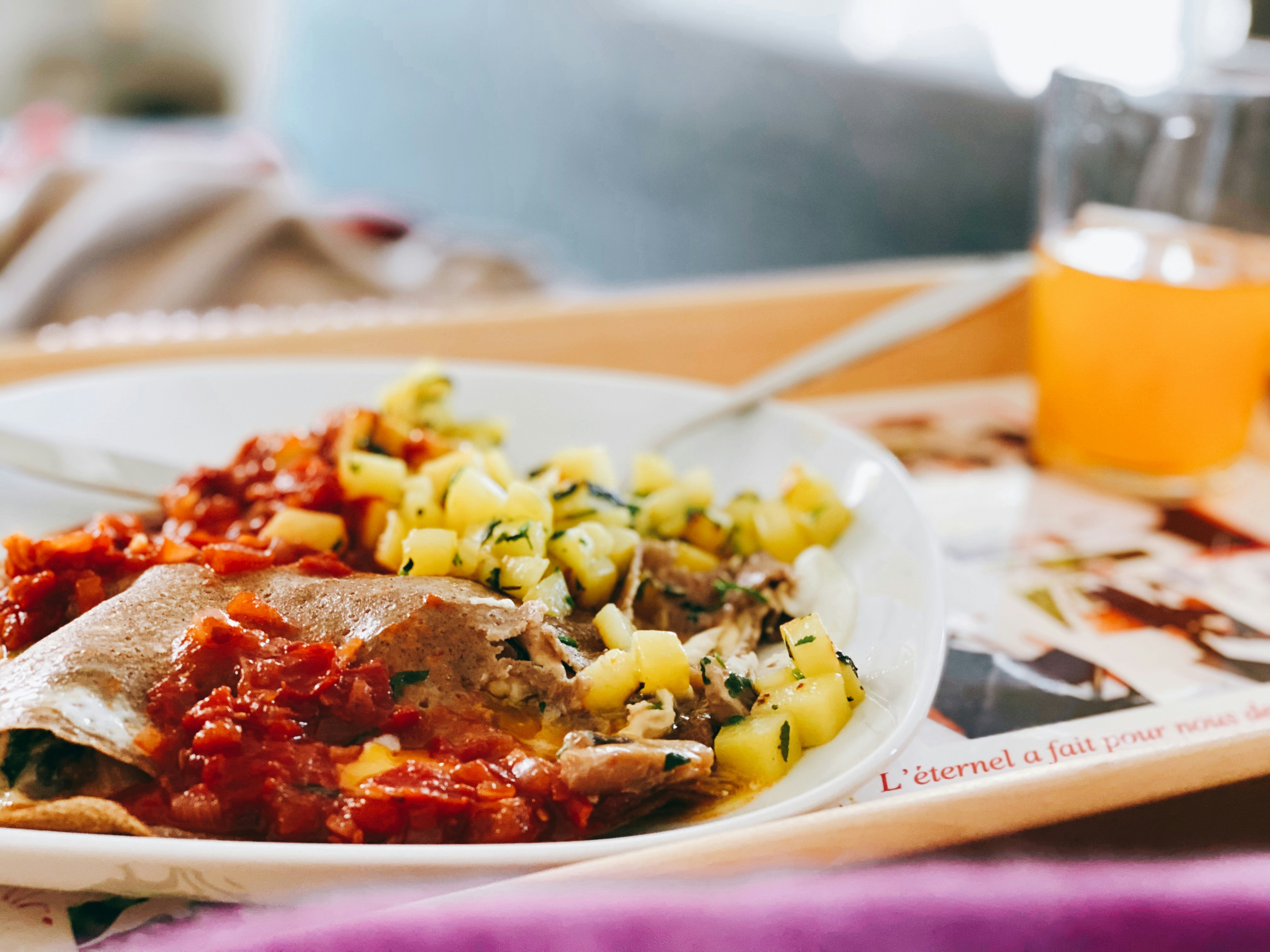 cooked food on white ceramic plate