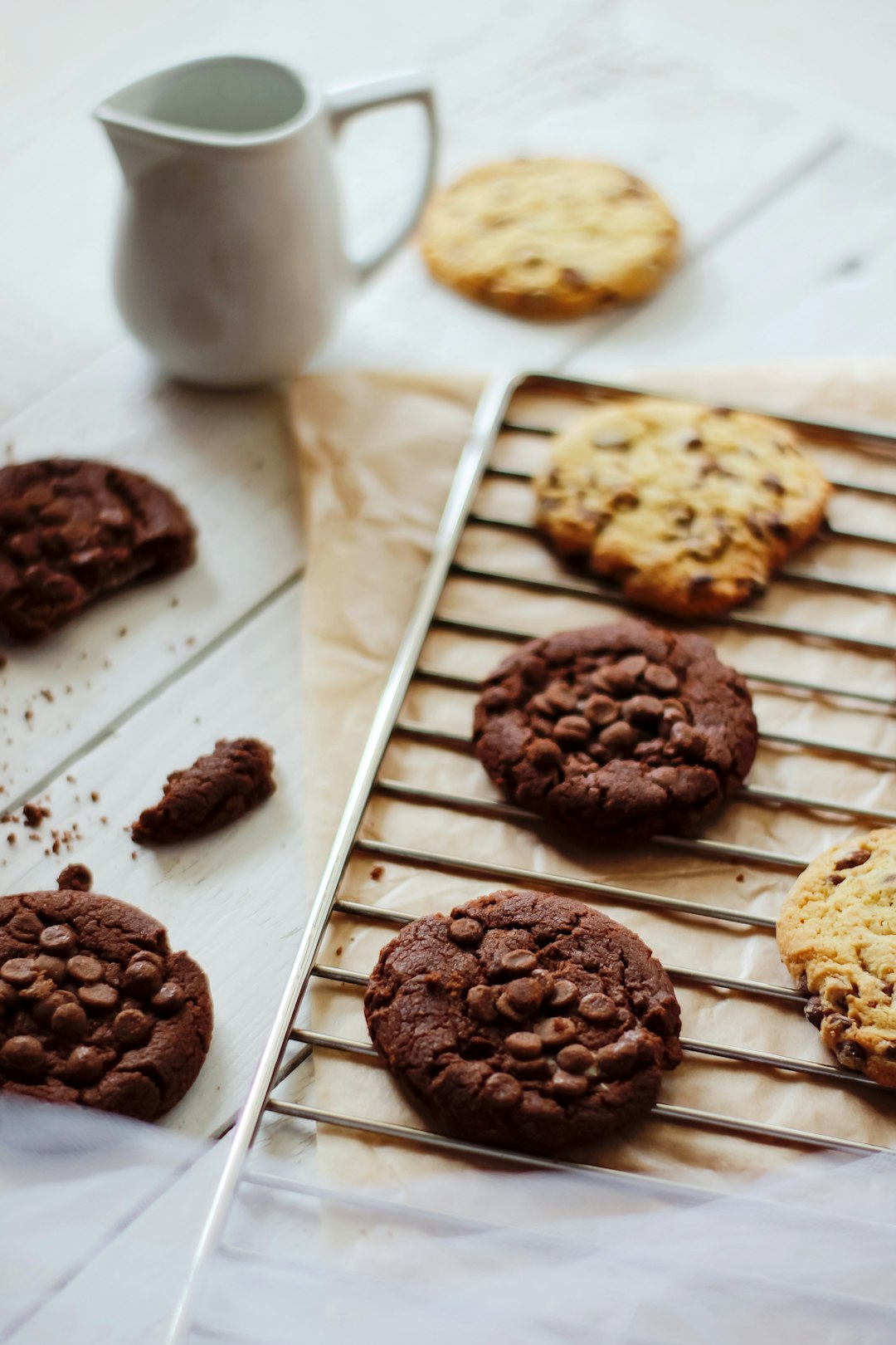 brown cookies on white tray