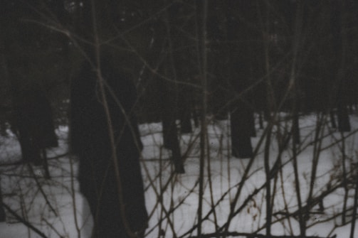 Silhouetted characters in arctic gear, evoking intrigue and suspense.