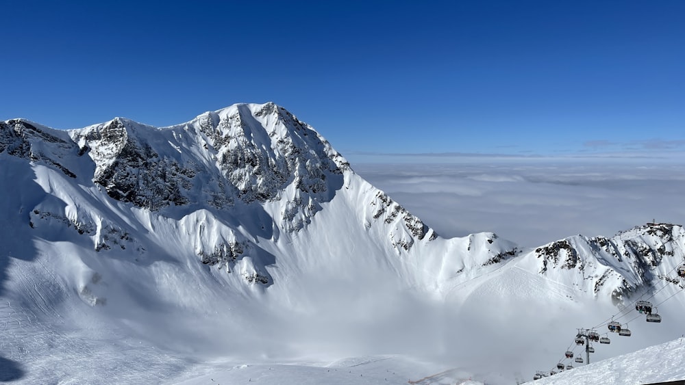 snow covered mountain under blue sky during daytime