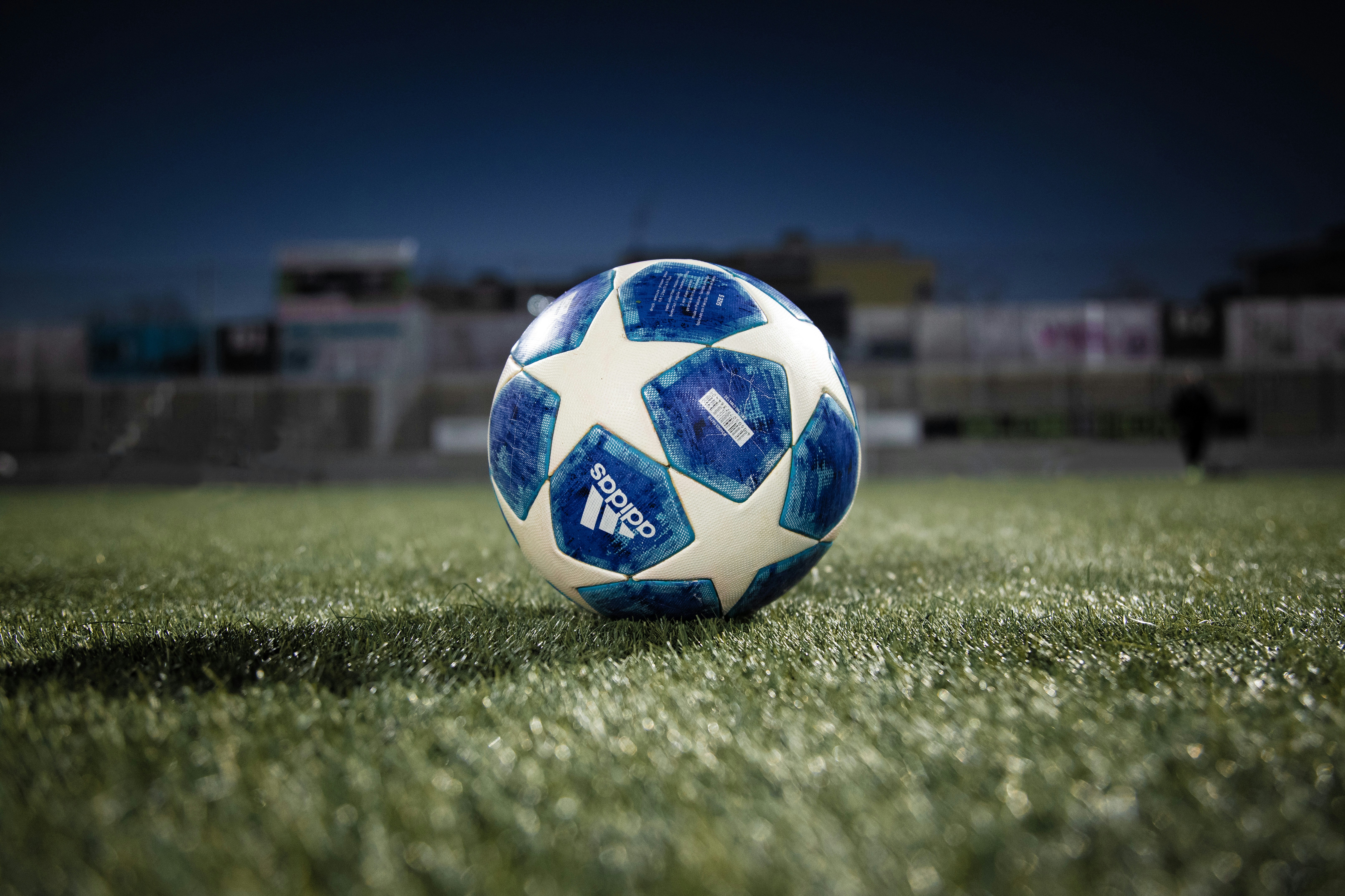 white blue soccer ball on green grass field during daytime