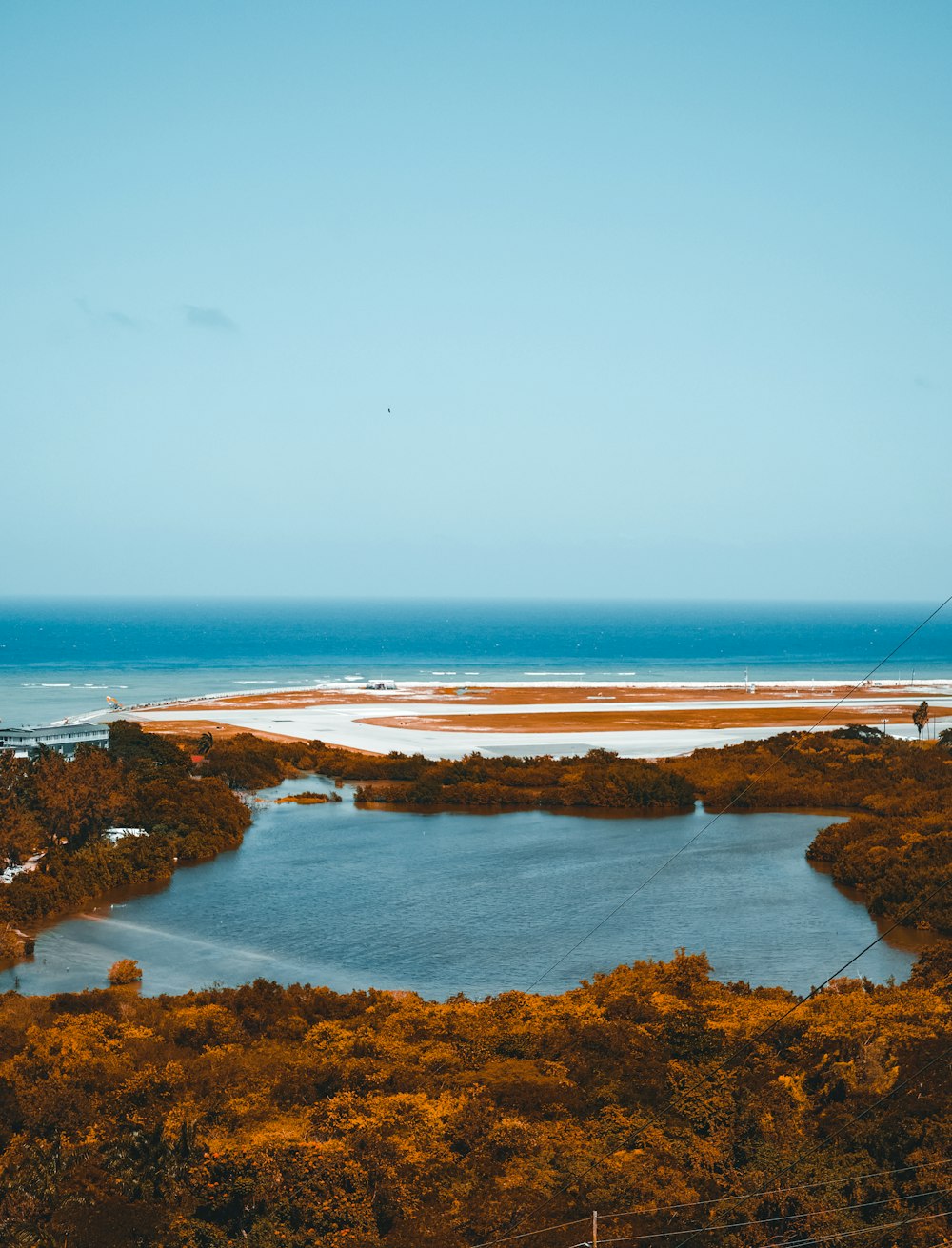 aerial view of body of water during daytime