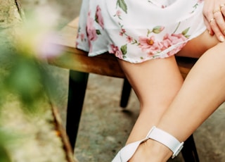 woman in white peep toe heeled sandals