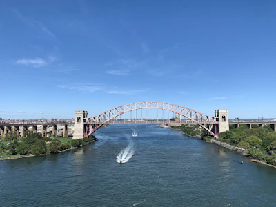 white bridge over river under blue sky during daytime