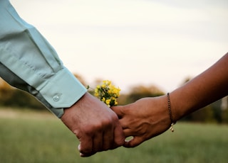 person holding yellow flower bouquet