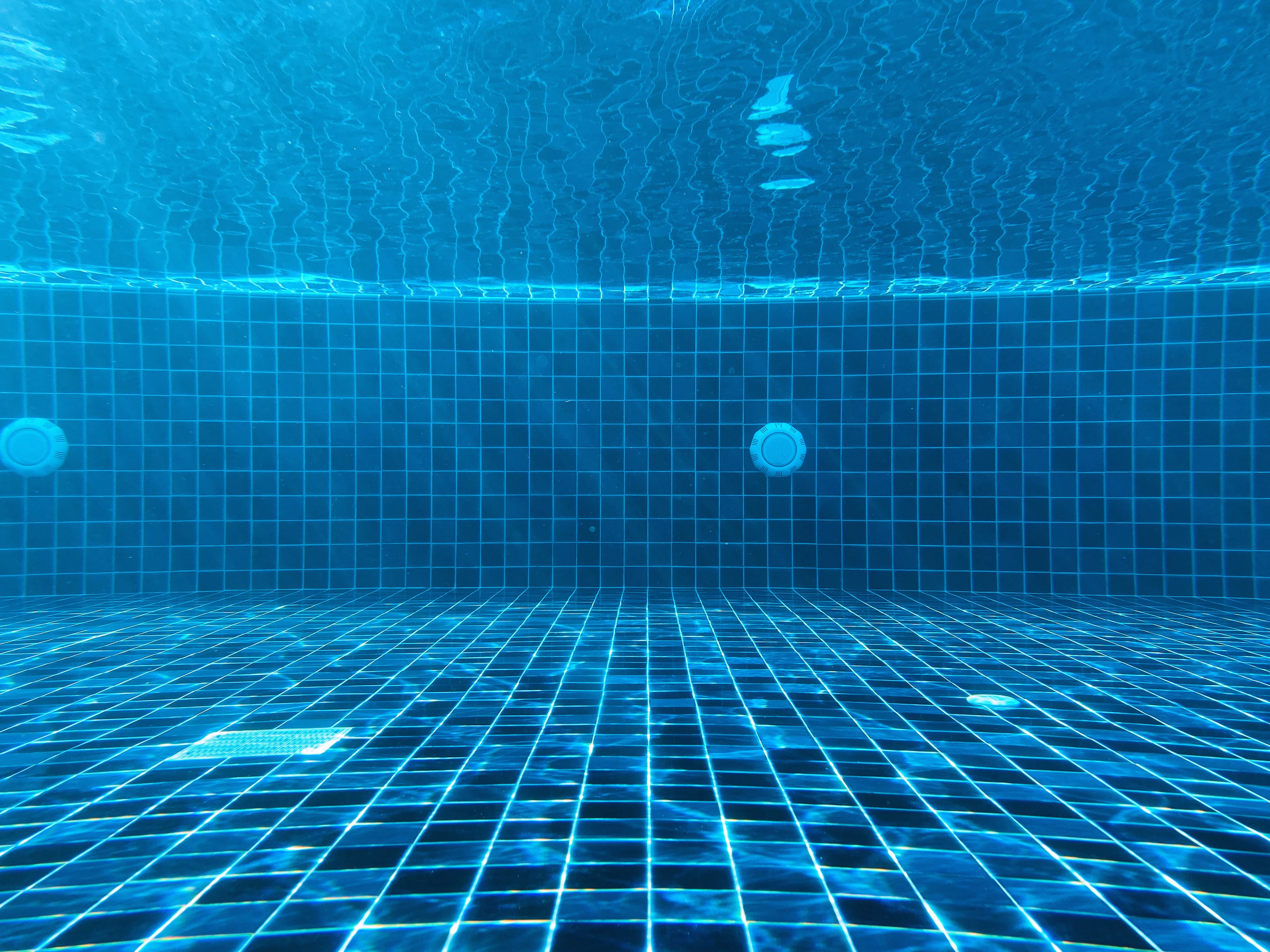Pool tiles at the waterline