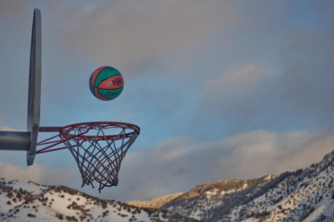 basketball hoop on top of mountain during daytime